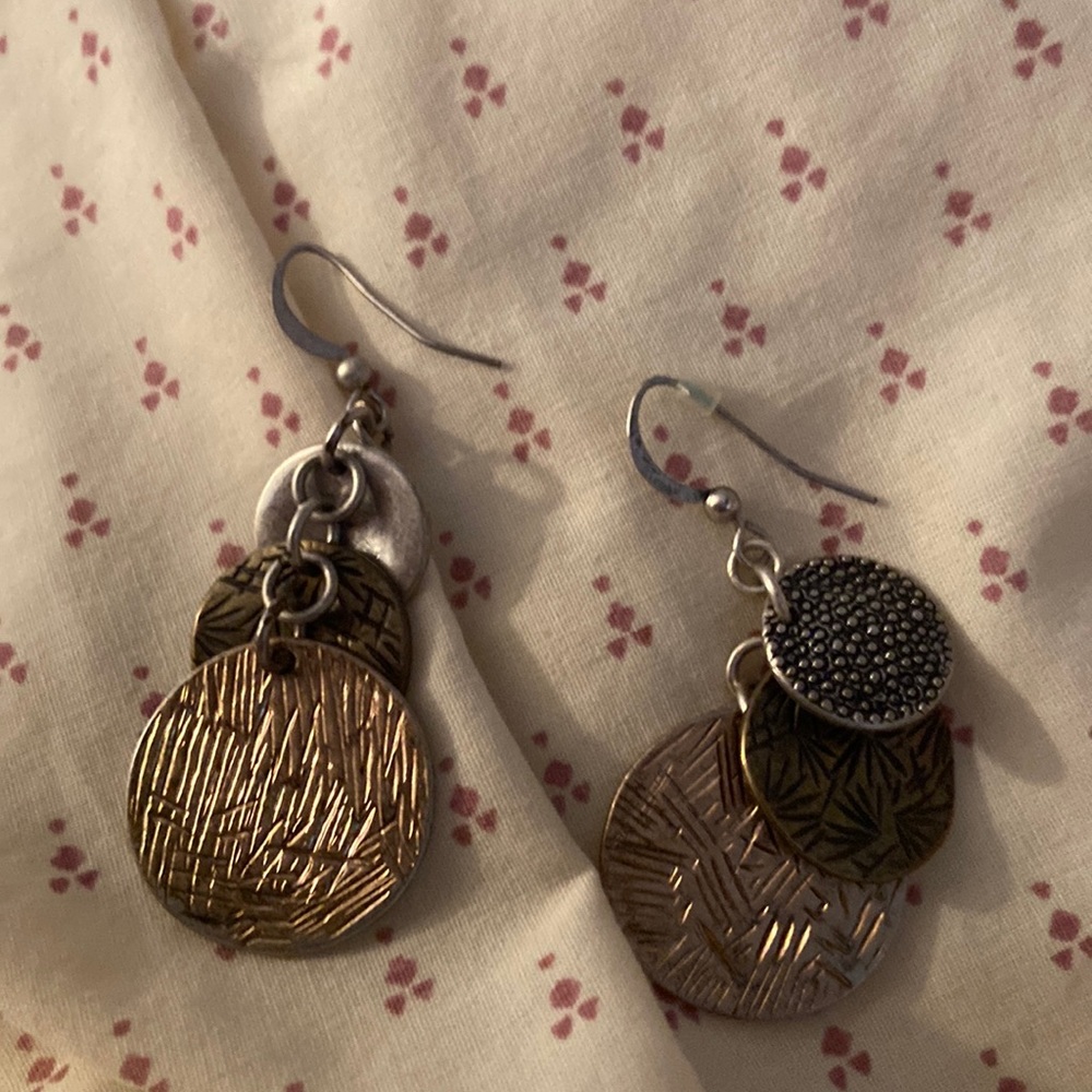Dangle brass earrings